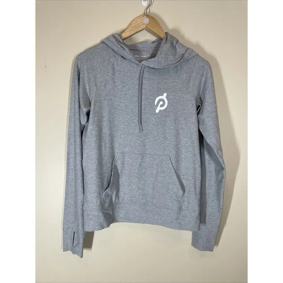 Outdoor Voices S Peloton Cloudknit Hoodie Pullover Sweatshirt Top Gray Heather - Picture 1 of 9
